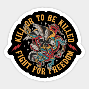 eagle and dragon traditional tattoo Sticker